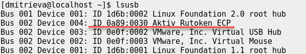 Портал документации Рутокен > Настройка Kerberos-аутентификации > lsusb.png